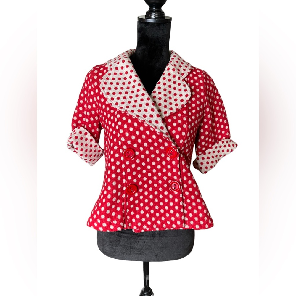 Vintage Red Polka Dot Blazer